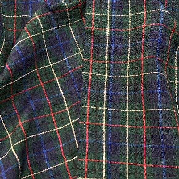 Sir Pendleton Men Medium Green Blue Hunting Tartan Plaid Wool Button Down Shirt - Picture 11 of 11